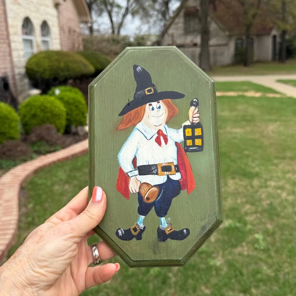 OOAK Hand Painted Plaque from the 1970's - Picture 8 of 8